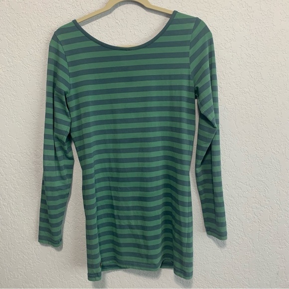 Matilda Jane Green Blue Stripe Long Sleeve Stretch Mini Dress - Picture 4 of 4